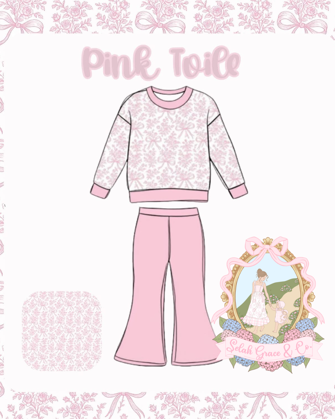 Pink Toile Flare Set- ETA November