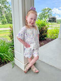 Purple Floral Scalloped Set