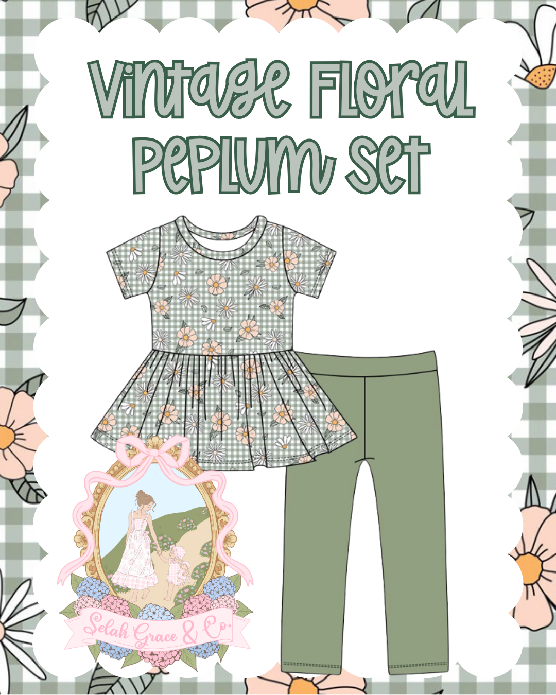Vintage Floral Peplum Set- ETA January