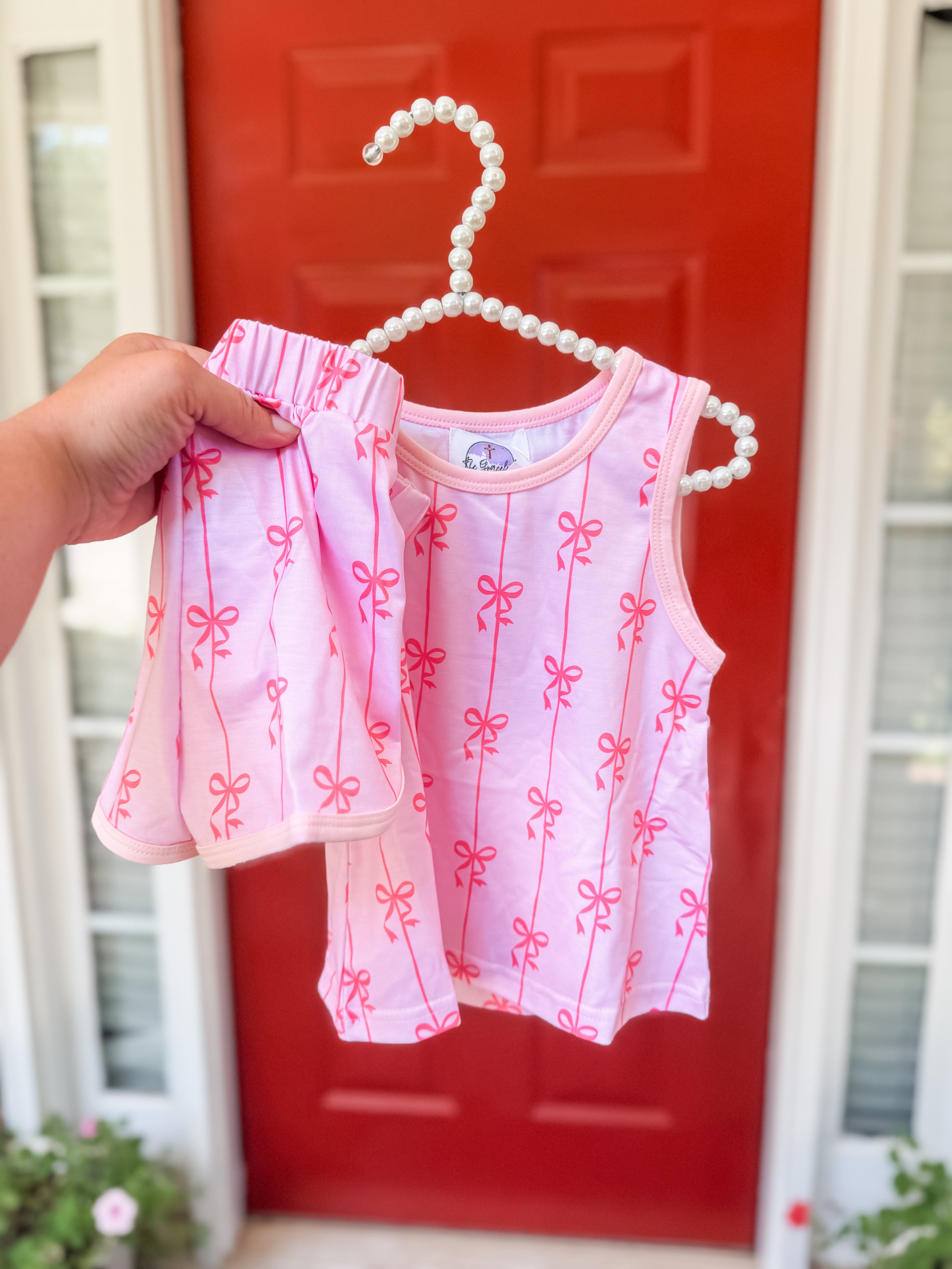 Pink Bow Short Set
