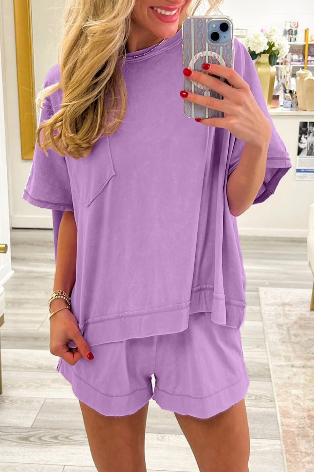 Raw Edge Patch Pocket Oversized Set